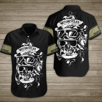 Bikergod Motorcycles Skull Button Shirt Design 3D Full Printed Sizes S - 5XL NAL229