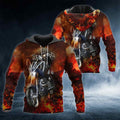 Bikergod Motorcycle Fire Biker Skull Hoodie Design 3D Full Printed Sizes S - 5XL - NAQ5461