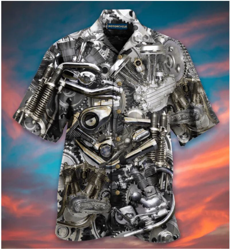 Bikergod Motorcycle Mechanic Hawaii Shirt Design 3D Full Printed Sizes S - 5XL NAL284