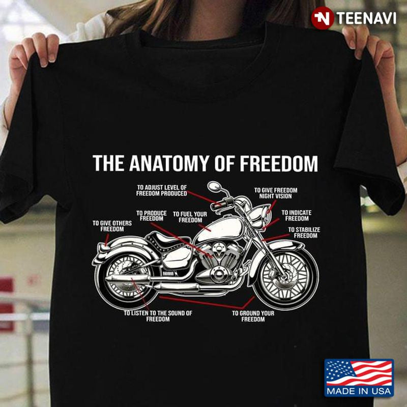 Bikergod Motorcycle The Anatomy Of Freedom T-shirt Design 2D Full Printed Sizes S - 5XL - NAAR02