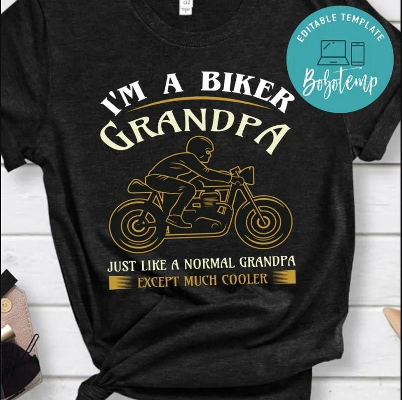Bikergod Motorcycle I'm A Biker Grandpa T-shirt Design 2D Full Printed Sizes S - 5XL - NAAM24