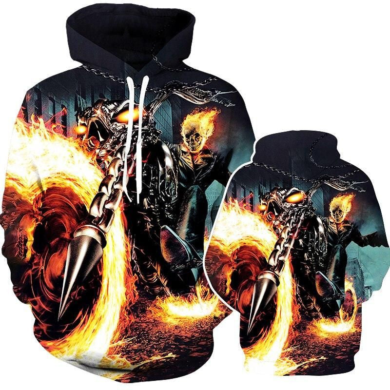 Bikergod Motorcycle Rock Metal Skull Hoodie Design 3D Full Printed Sizes S - 5XL - NAQ54632