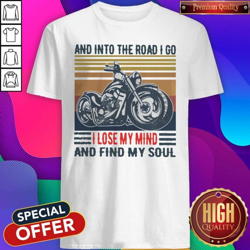 Bikergod Motorcycles Vintage And Into The Road I Go T-shirt Design 2D Full Printed Sizes S - 5XL - NAAB173