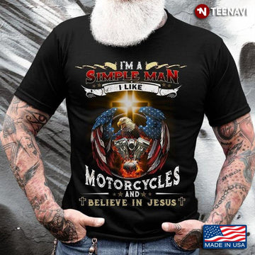 Bikergod Motorcycle I Like Motorcycles And Believe In Jesus T-shirt Design 2D Full Printed Sizes S - 5XL - NAAF302