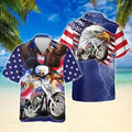 Bikergod Motorcycle American Eagle Hawaii Shirt Design 3D Full Printed Sizes S - 5XL NAL271