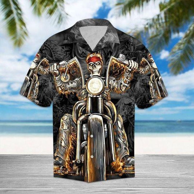 Bikergod Motorcycle Skull Hawaii Shirt Design 3D Full Printed Sizes S - 5XL NAQ8102