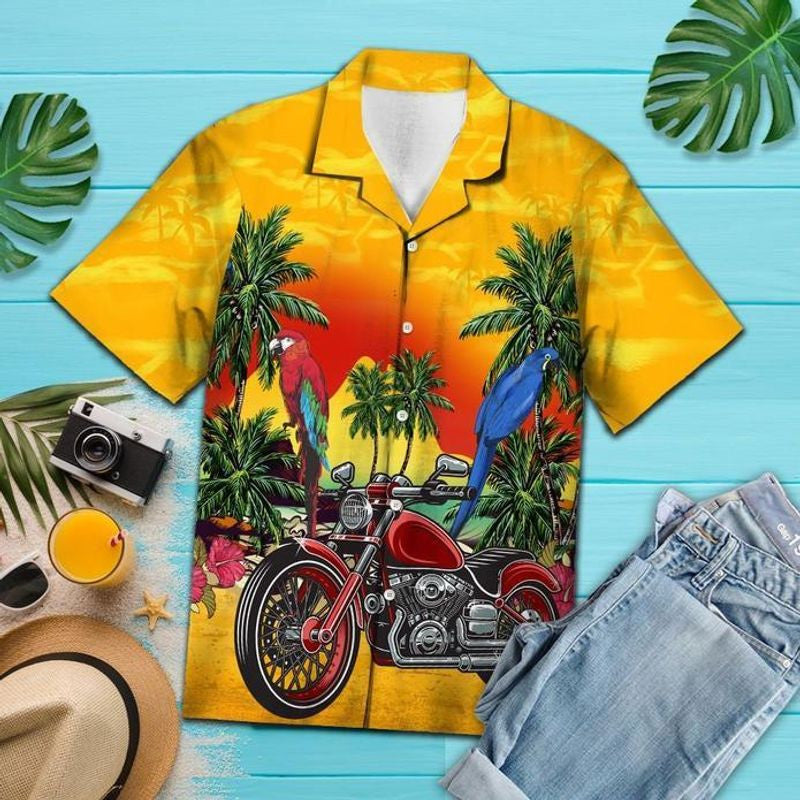 Bikergod Vintage Motorcycle Hawaii Shirt Design 3D Full Printed Sizes S - 5XL NAL282