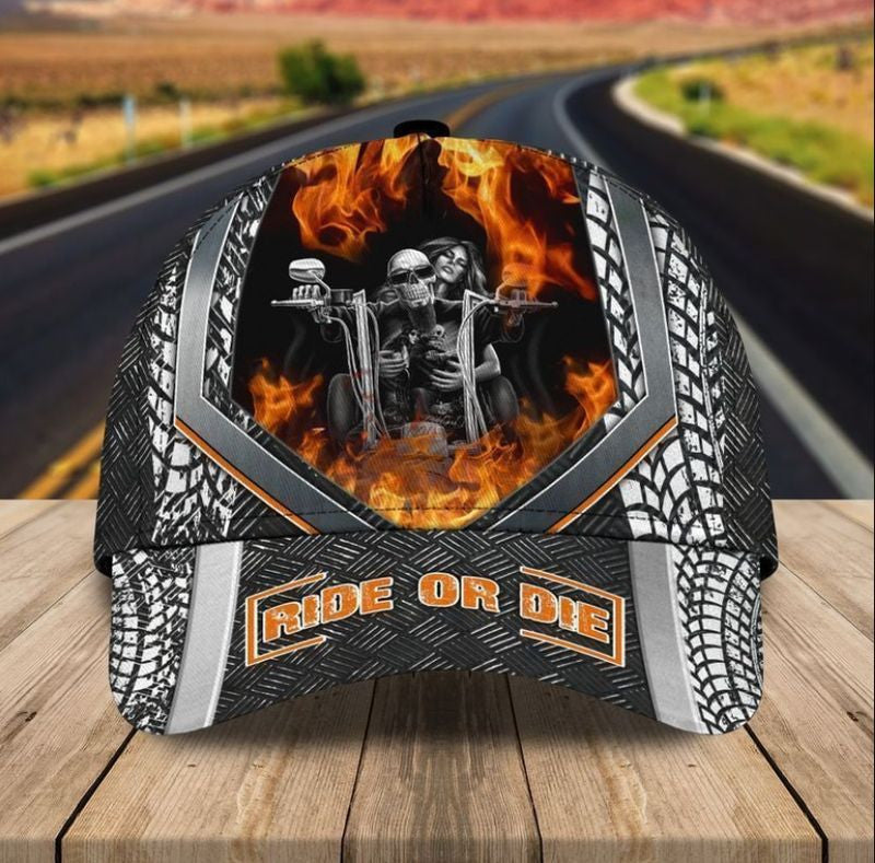 Bikergod Motorcycle Skull biker ride or die Classic Cap NAAM36