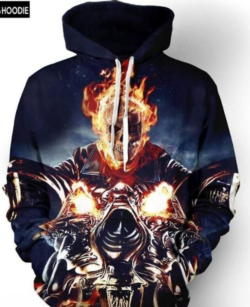 Bikergod Motorcycle Biker Skull Hoodie Design 3D Full Printed Sizes S - 5XL - NAAM30