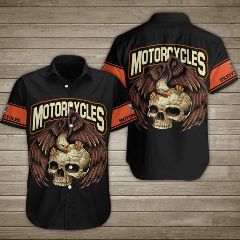 Bikergod Motorcycles Eagle Skull Button Shirt Design 3D Full Printed Sizes S - 5XL NAL172