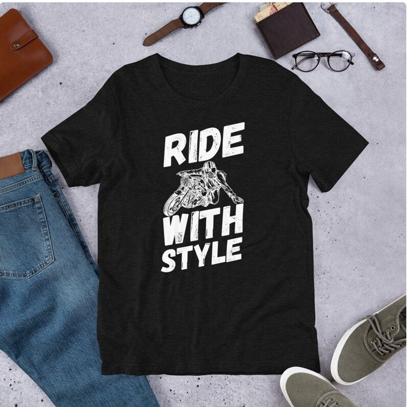 Bikergod Motorcycles Ride With Style T-shirt Design 2D Full Printed Sizes S - 5XL - NAAD06