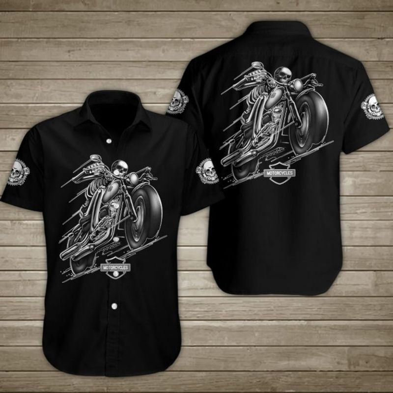 Bikergod Motorcycles Skull Biker Button Shirt Design 3D Full Printed Sizes S - 5XL NAL174