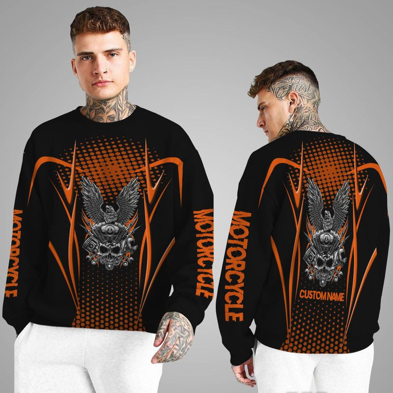 Bikergod Motorcycle Custom Name COTTON Sweatshirt Design 3D Full Printed Sizes S - 5XL - NABD330A