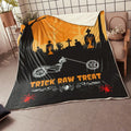 Bikergod Motorcycle Trick Raw Treat Halloween Blanket NABD394