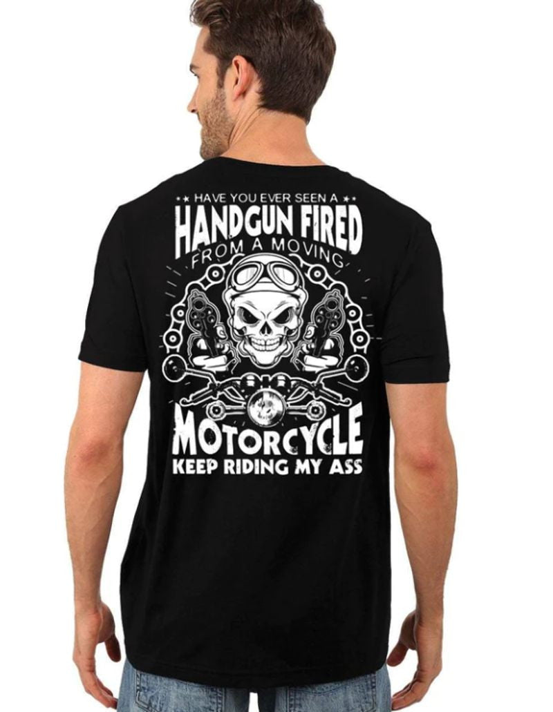 Bikergod Motorcycle KEEP RIDING MY ASS T-shirt, Crew-neck Sweatshirt, Hoodie, Tank Top, V-neck T-shirt Design 2D Full Printed Sizes S - 5XL - NABF292