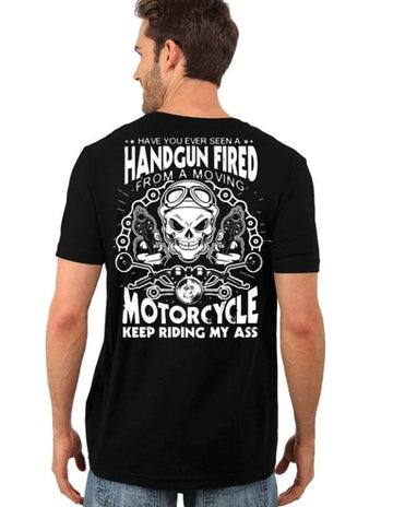 Bikergod Motorcycle KEEP RIDING MY ASS T-shirt, Crew-neck Sweatshirt, Hoodie, Tank Top, V-neck T-shirt Design 2D Full Printed Sizes S - 5XL - NABF292