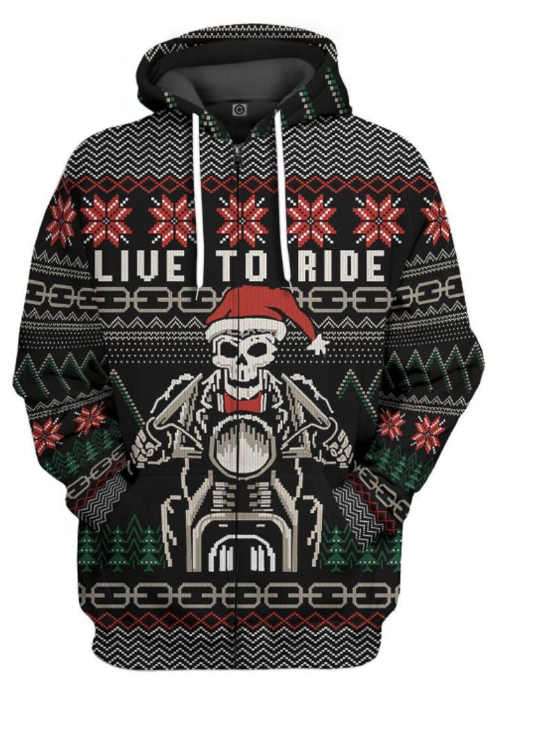 Bikergod Motorcycle Live To Ride  Hoodie/Zip Hoodie Design 3D Full Printed Sizes S - 5XL- NABD334A