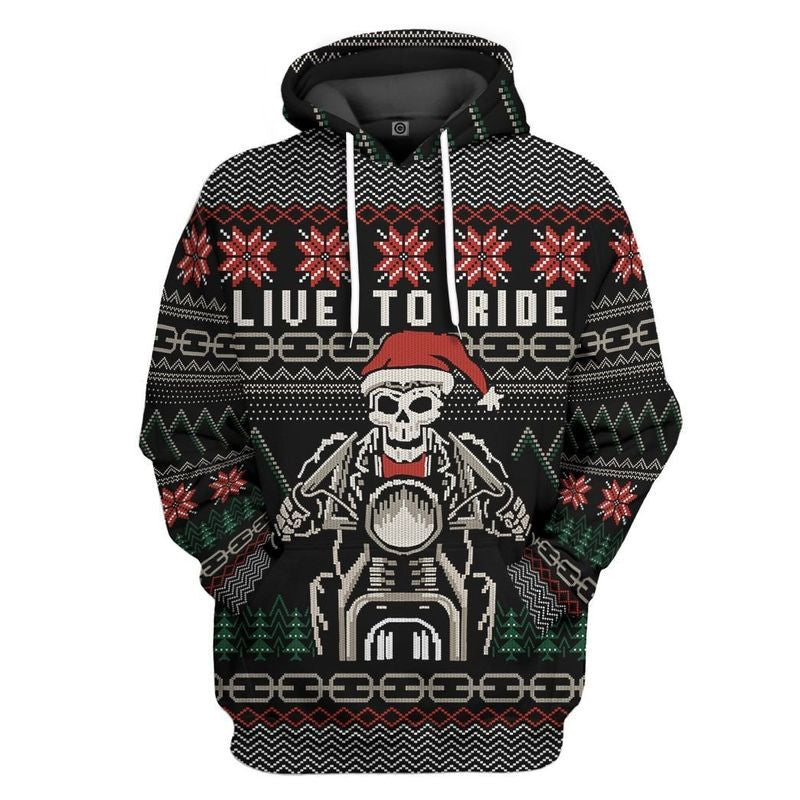Bikergod Motorcycle Live To Ride  Hoodie/Zip Hoodie Design 3D Full Printed Sizes S - 5XL- NABD334A