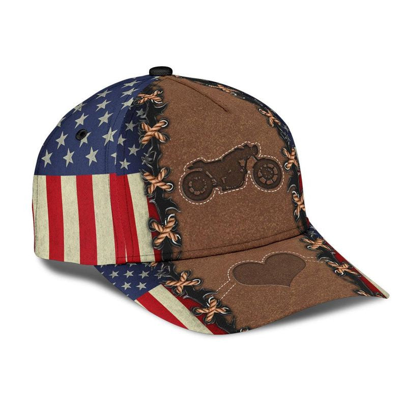 Bikergod Motorcycle American Flag Classic Cap NABH208