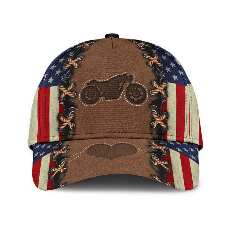 Bikergod Motorcycle American Flag Classic Cap NABH208