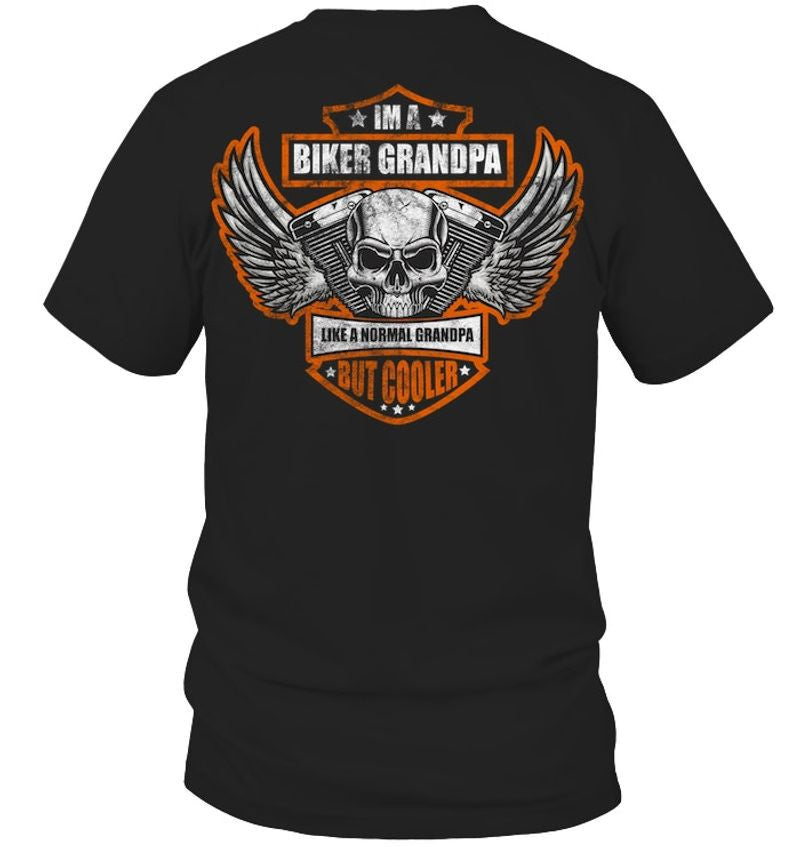 Bikergod Motorcycle I'm a Biker Grandpa like a Normal Grandpa But Cooler T-shirt, Crew-neck Sweatshirt, Hoodie, Tank Top, V-neck T-shirt Design 2D Full Printed Sizes S - 5XL - NABD234