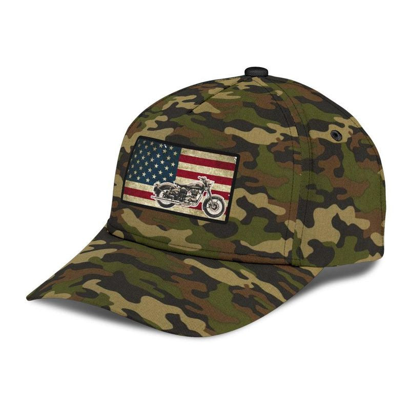 Bikergod Motorcycle American Flag Camo Classic Cap NABH206