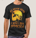 Bikergod Motorcycle My Broom Broke So Now I Ride A Motorcycle Halloween T-shirt, Crew-neck Sweatshirt, Hoodie, Tank Top, V-neck T-shirt Design 2D Full Printed Sizes S - 5XL - NABD362