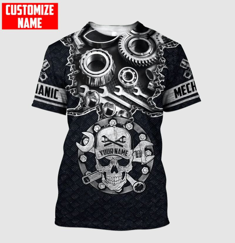 Bikergod Motorcycle Mechanic Custom Name  T-shirt Design 3D Full Printed Sizes S - 5XL - NMK319