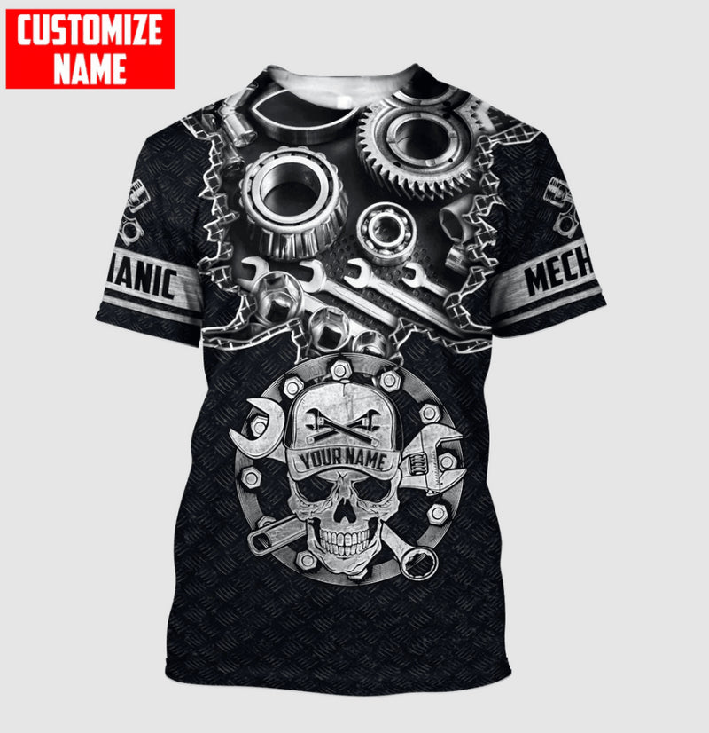 Bikergod Motorcycle Mechanic Custom Name  T-shirt Design 3D Full Printed Sizes S - 5XL - NMK319