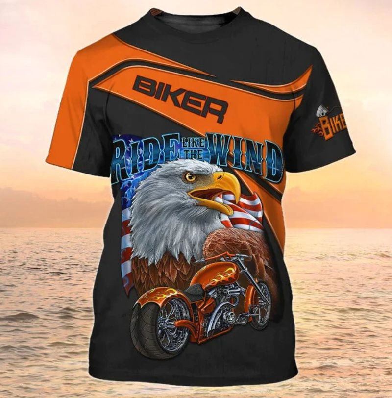 Bikergod Motorcycle Ride Like The Wind  T-shirt Design 3D Full Printed Sizes S - 5XL - NMK298