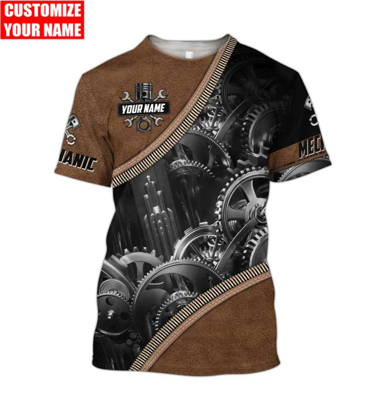 Bikergod Motorcycle Mechanic Custom Name  T-shirt Design 3D Full Printed Sizes S - 5XL - NMK321