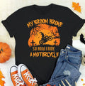 Bikergod Motorcycle My Broom Broke So Now I Ride A Motorcycle Halloween T-shirt, Crew-neck Sweatshirt, Hoodie, Tank Top, V-neck T-shirt Design 2D Full Printed Sizes S - 5XL - NABC303