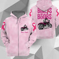Bikergod Motorcycle Biker For Boobs Awareness Of Breast Cancer Custom name  Hoodie/Zip Hoodie Design 3D Full Printed Sizes S - 5XL- NABC396D