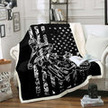 Bikergod Motorcycle Motocross US Flag Blanket NABC351