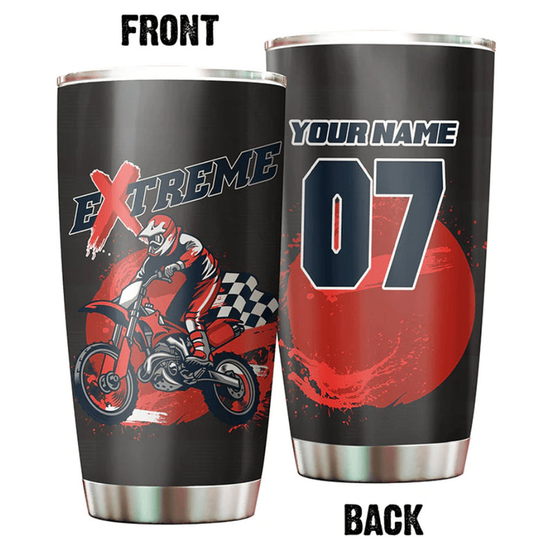 Bikergod Motorcycle Extreme Custom Name And Number Steelers Stainless Steel 20 Oz Tumbler- NMK316