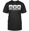 Bikergod Motorcycle i'm a simple man T-shirt, Crew-neck Sweatshirt, Hoodie, Tank Top, V-neck T-shirt Design 2D Full Printed Sizes S - 5XL - NABD219