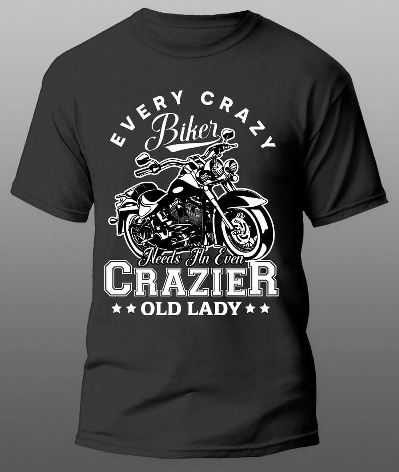 Bikergod Motorcycle Crazy Biker T-shirt, Crew-neck Sweatshirt, Hoodie, Tank Top, V-neck T-shirt Design 2D Full Printed Sizes S - 5XL - NABB227