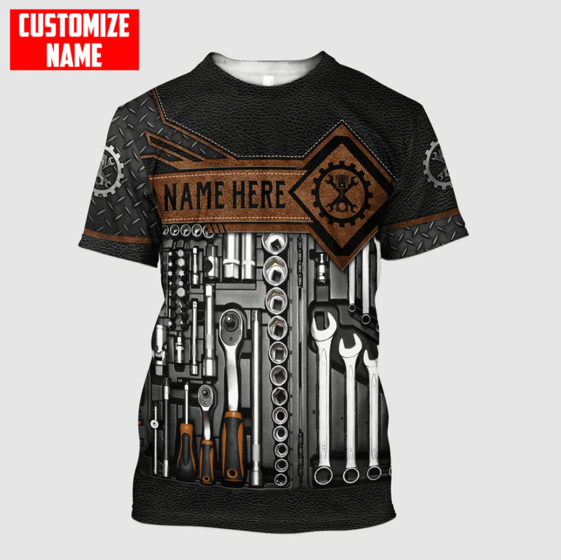 Bikergod Motorcycle Mechanic Custom Name  T-shirt Design 3D Full Printed Sizes S - 5XL - NMK322