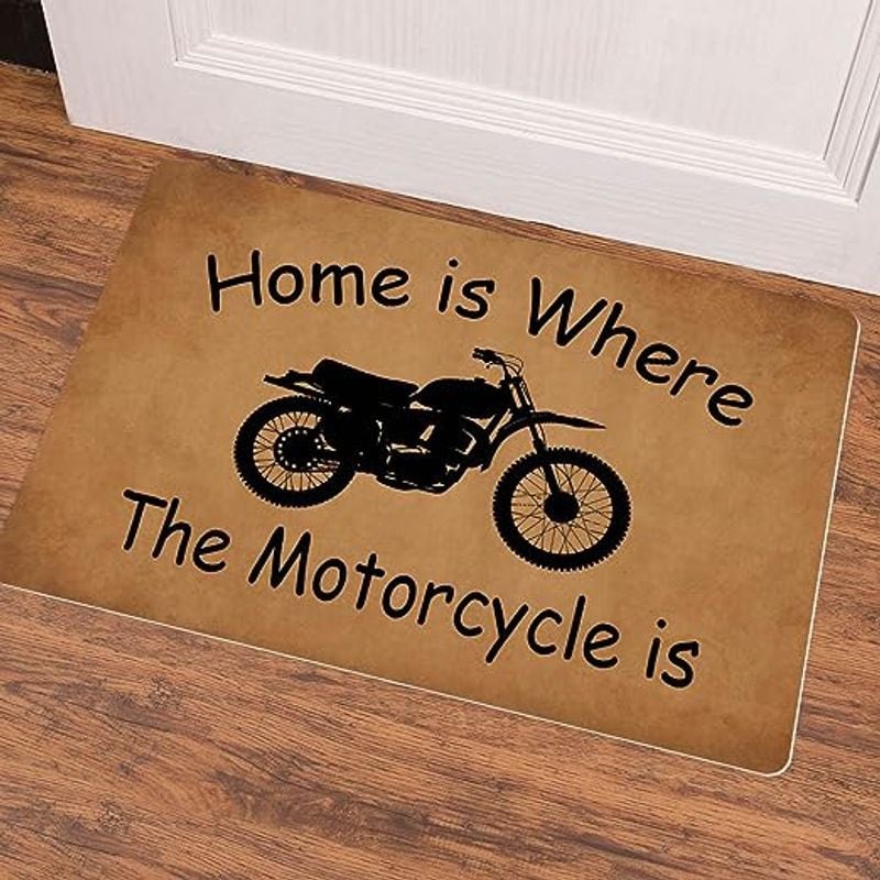 Bikergod Motorcycle Home Is Where The Motorcycle Is Doormat NABC345