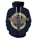 Bikergod Motorcycle Born Free Born Ride  Zip Hoodie Design 3D Full Printed Sizes S - 5XL - NABC382
