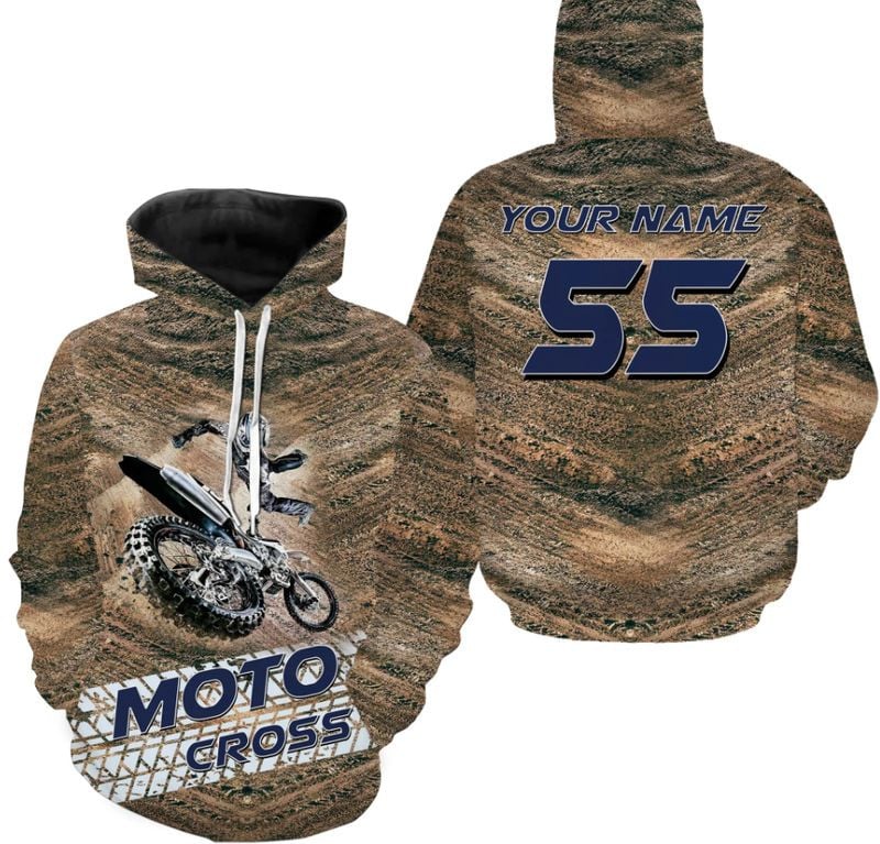 Bikergod Motorcycle Moto Cross Custom Name And Number  Hoodie Design 3D Full Printed Sizes S - 5XL - NMK29B