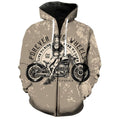 Bikergod Motorcycle Forever Two Wheels  Zip Hoodie Design 3D Full Printed Sizes S - 5XL - NABC389