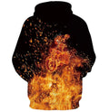 Bikergod Motorcycle  Fire Skull Rider  Hoodie Design 3D Full Printed Sizes S - 5XL - NABC360