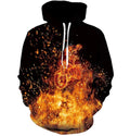 Bikergod Motorcycle  Fire Skull Rider  Hoodie Design 3D Full Printed Sizes S - 5XL - NABC360