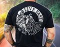 Bikergod Motorcycle Live Fast or Not Whatever T-shirt, Crew-neck Sweatshirt, Hoodie, Tank Top, V-neck T-shirt Design 2D Full Printed Sizes S - 5XL - NABB220