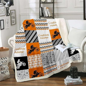 Bikergod Motorcycle Motocross Custom Name Blanket NABC350