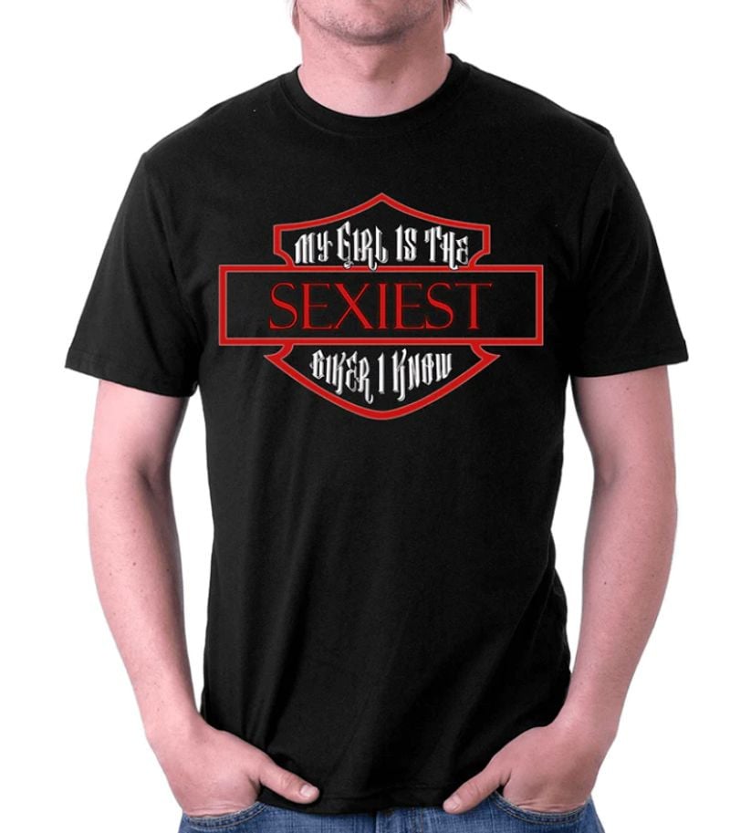 Bikergod Motorcycle MY GIRL IS THE SEXIEST BIKER T-shirt, Crew-neck Sweatshirt, Hoodie, Tank Top, V-neck T-shirt Design 2D Full Printed Sizes S - 5XL - NABF286