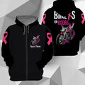 Bikergod Motorcycle Biker For Boobs Awareness Of Breast Cancer Custom name  Hoodie/Zip Hoodie Design 3D Full Printed Sizes S - 5XL- NABC395D