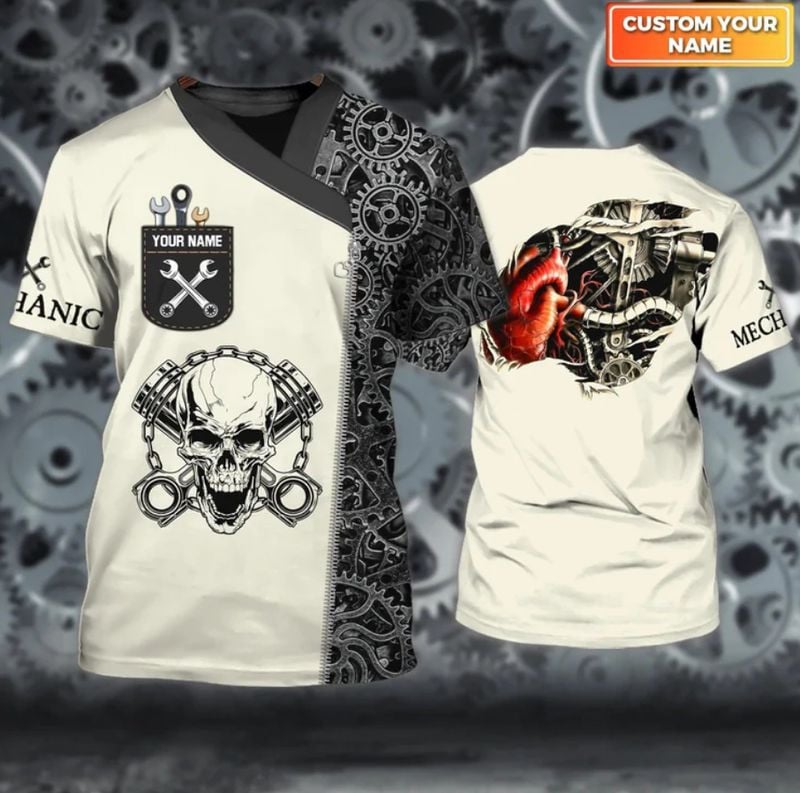 Bikergod Motorcycle Mechanic Custom Name  T-shirt Design 3D Full Printed Sizes S - 5XL - NMK306