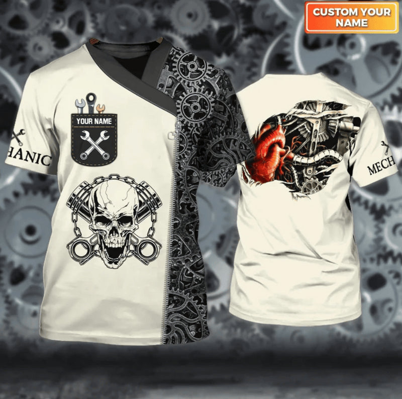 Bikergod Motorcycle Mechanic Custom Name  T-shirt Design 3D Full Printed Sizes S - 5XL - NMK306